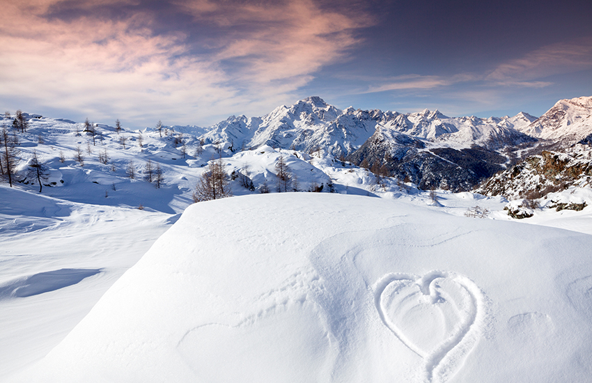Ski resort on Valentine's Day and events