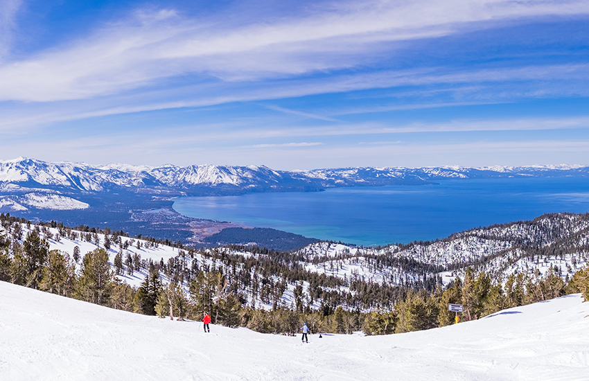 The best ski town in America is Heavenly Ski Resort in Lake Tahoe