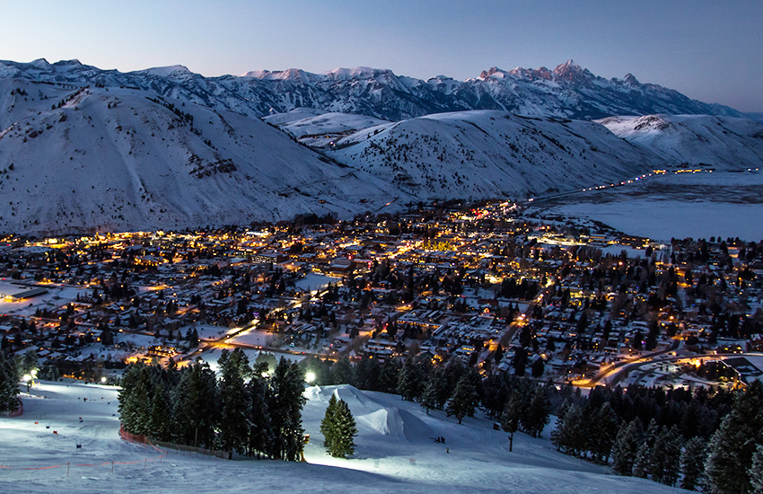 One of the best ski resorts in America is Jackson Hole, Wyoming