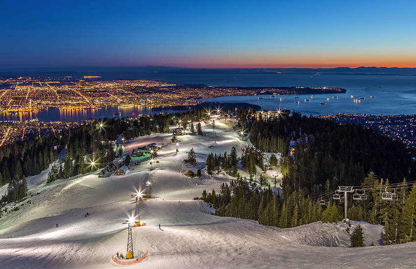 The best Canadian ski resorts is at Grouse Mountain in British Columbia