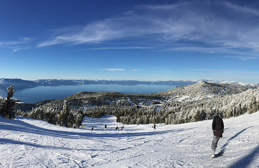Ideal ski spots for end of season skiing at Heavenly Ski Resort, California