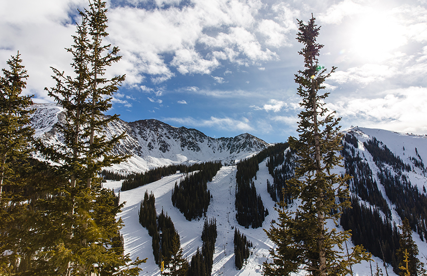 Top locations for end of season skiing at Arapahoe Basin, Colorado