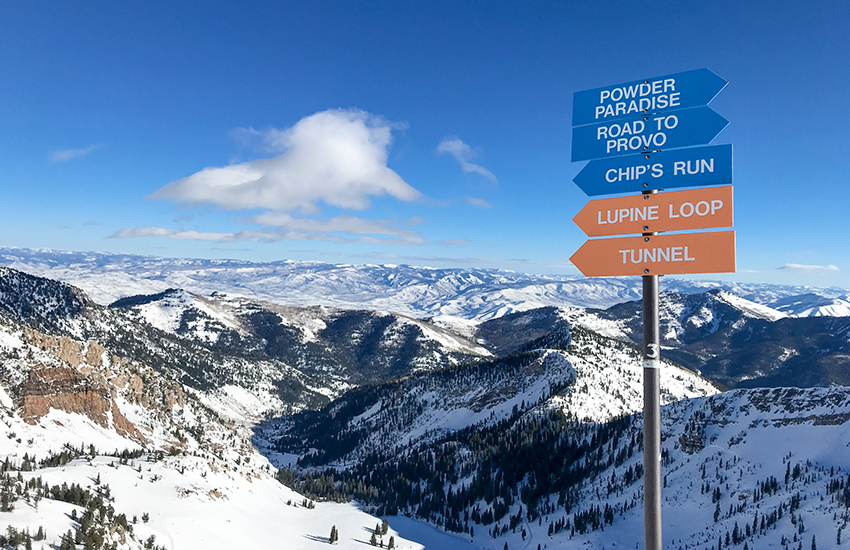 Top mountains for late season skiing in Snowbird, Utah